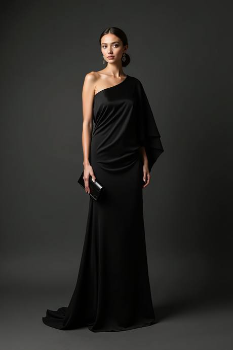 Vestido de noche, todo en negro